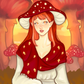 Melia the Mushroom Elf A6 Print